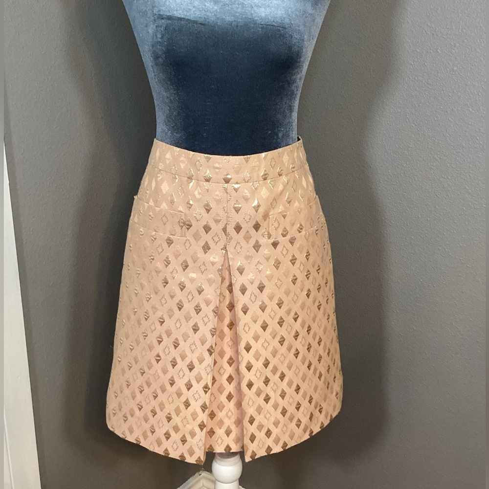 J. Crew Silk Blend Peach and Gold Skirt Size 10